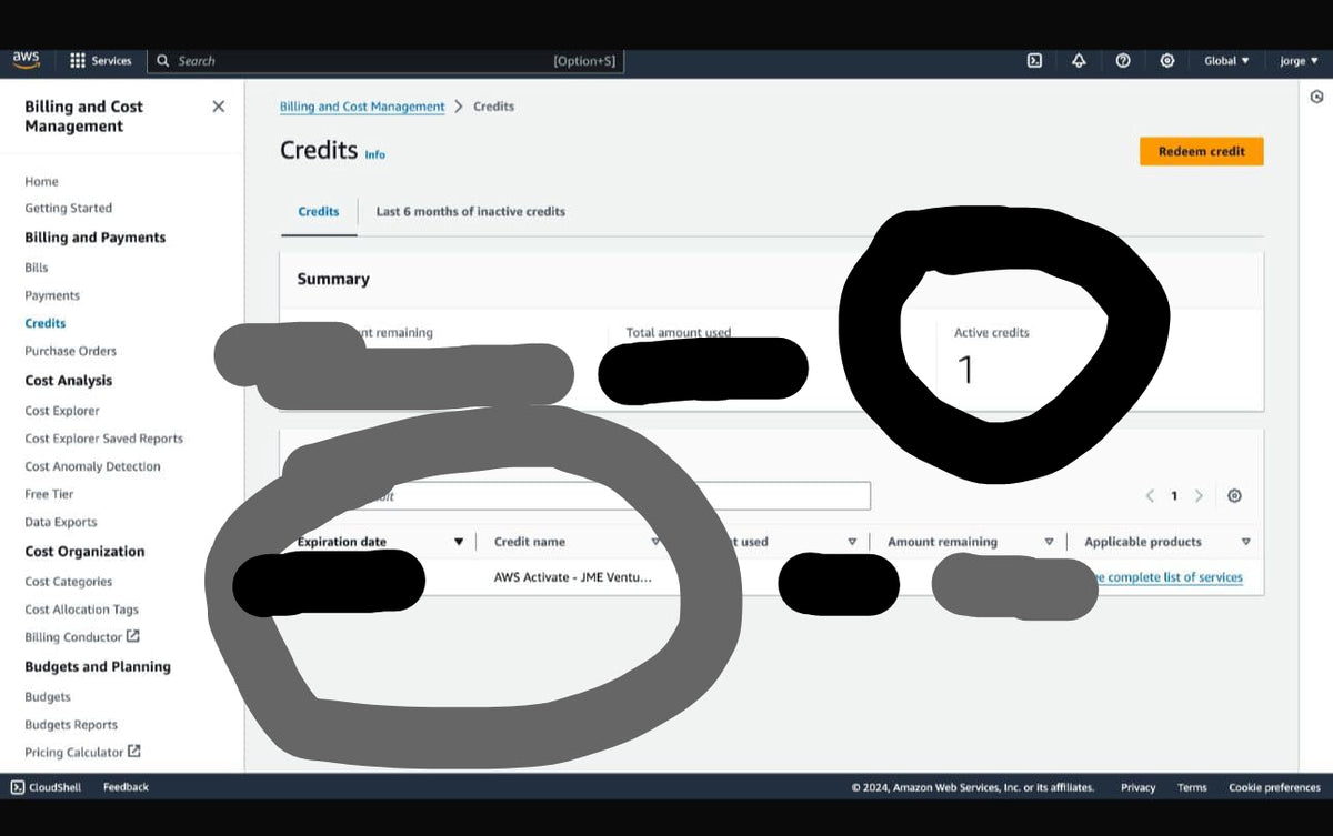 AWS Credits 3500 USD