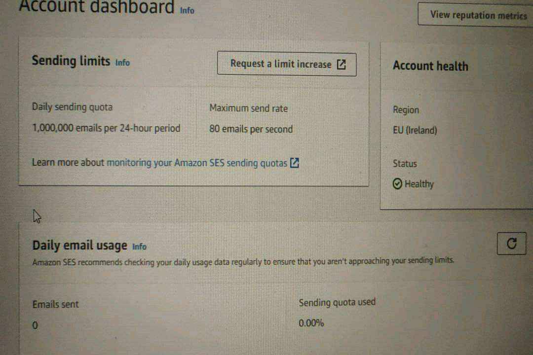 AWS SES SMTP Available – 1M Emails Sending Limit