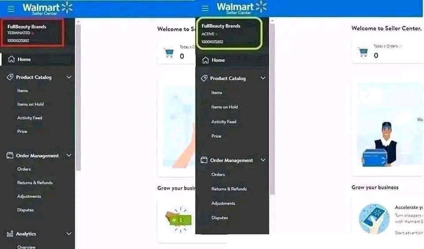 Walmart seller account got terminated or got suspenders reactive